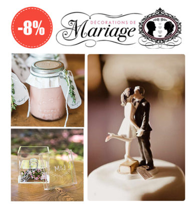 Profitez de 8% de réduction sur Decorationsdemariage.fr en devenant client Musink